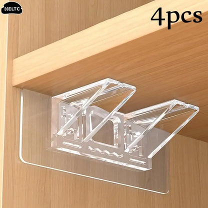 2/4pcs Adhesive Shelf Support Pegs For Kitchen Bedroom Closet Cabinet Shelf Support Clips Wall Hanger Sticker Bracket Holder