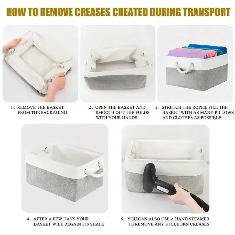 Multi-function Foldable Sundries Storage Basket Foldable Splicing Storage Box With Handle for Clothing Underwear Socks Organizer