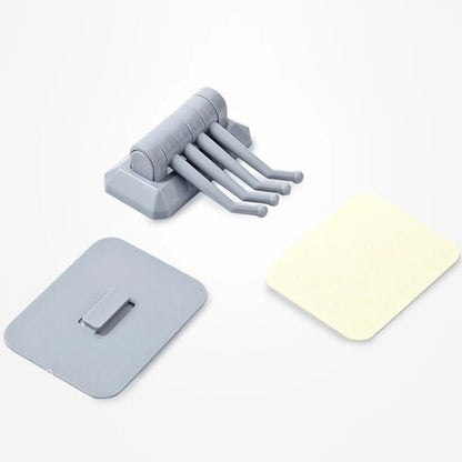Strong Self Adhesive Wall 4 Hook Strong Without Drilling Key Holder Door Kitchen Towel Hanger Hooks Home Storage Accessories