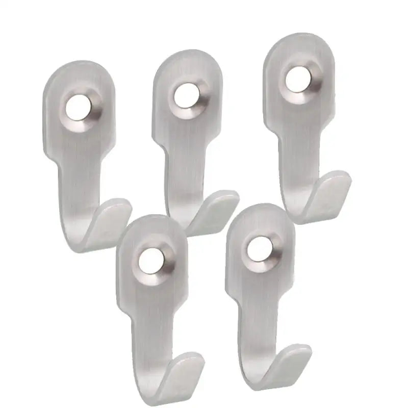 1-10pcs Mini Stainless Steel J-shaped Hook With Screw Items Key Rack Wall Punching Hooks Kitchen Accessories Bathroom Hardware