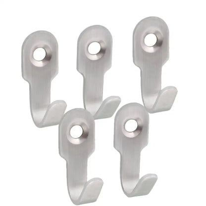 1-10pcs Mini Stainless Steel J-shaped Hook With Screw Items Key Rack Wall Punching Hooks Kitchen Accessories Bathroom Hardware