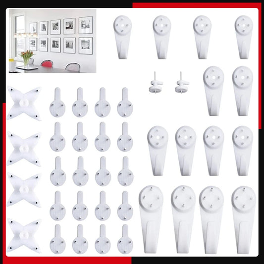 40 Pcs Invisible Nail Screws Wall Hooks No Trace Picture Hangers Traceless Multi-function Art Painting Frame Hanger