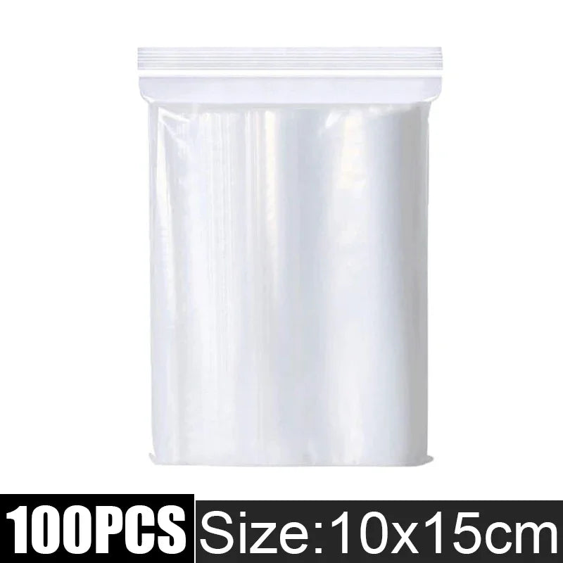 Thicken Zipper Sealed Bags Clear Plastic Storage Bag for Small Jewelry Food Packing Reclosable Zippers Sealing Pouch Wholesale