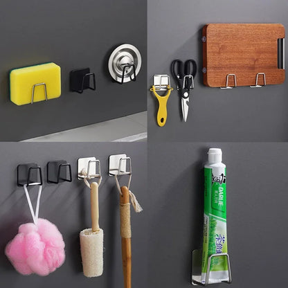 Kitchen Sponge Storages Sink Drain Drying Rack Shelf Toilet Bathroom Sponge Holder Cleaning Sponge Rack Hooks Accessories Tools
