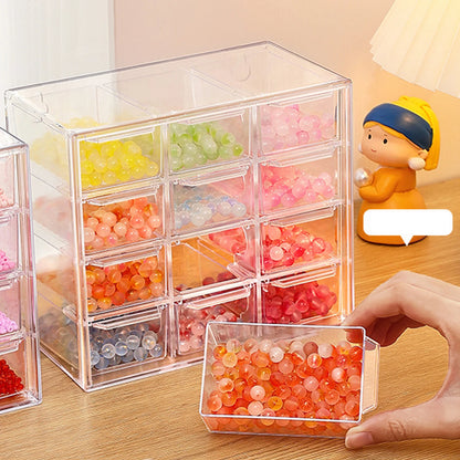 Transparent Compartment Beaded Storage Box Ins Style Large Capacity Acrylic Drawer Diy Handmade Rice Bead Jewelry Display Box