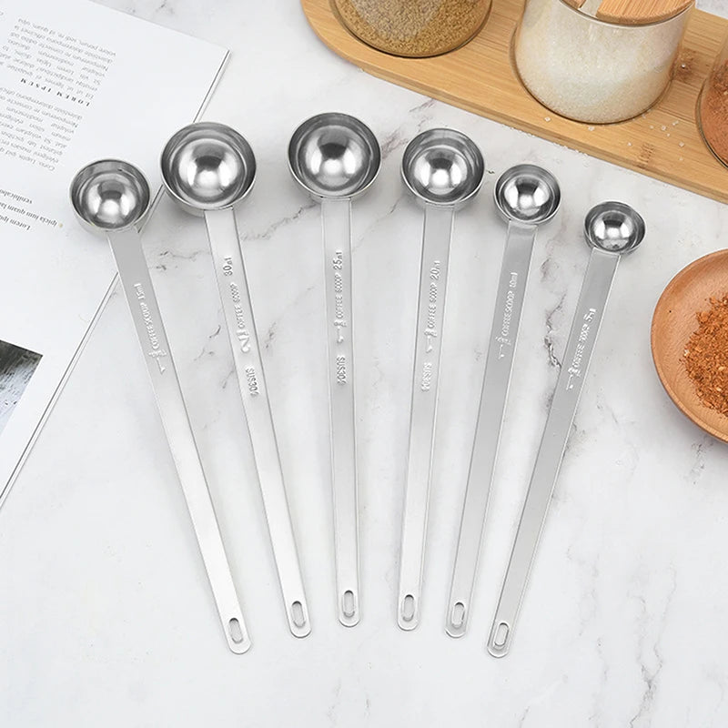 Coffee Scoops Long Handle Stainless Steel Milk Coffee Powder Scoop Measuring Spoon Fits Coffee Container For Ground Coffee