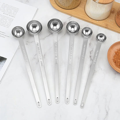 Coffee Scoops Long Handle Stainless Steel Milk Coffee Powder Scoop Measuring Spoon Fits Coffee Container For Ground Coffee