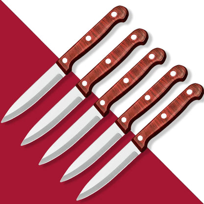 A Popular Stainless Steel Fruit Knife For Kitchen Straight Knives A Small Kitchen Accessory And A Wooden Hand-held Fruit Knife
