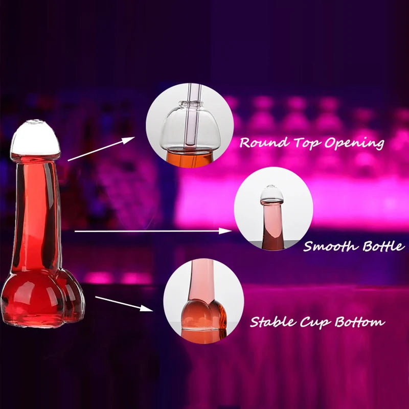 Creative Cocktail Glass Wine Juice Glass Cup Penis Shot Glass Bar Whiskey Glass Halloween Champagne Glasses Hen Party Night