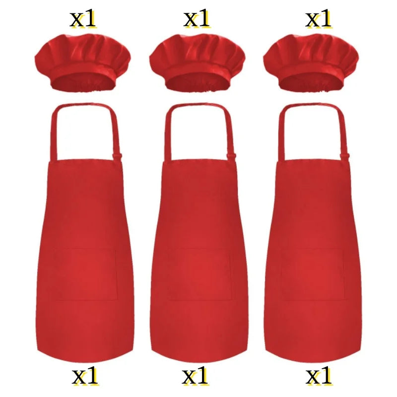 6-12 Pack Kids Painting Aprons with 2 Pockets Adjustable Chef Art Apron for Cooking Baking Painting Crafting Christmas Party