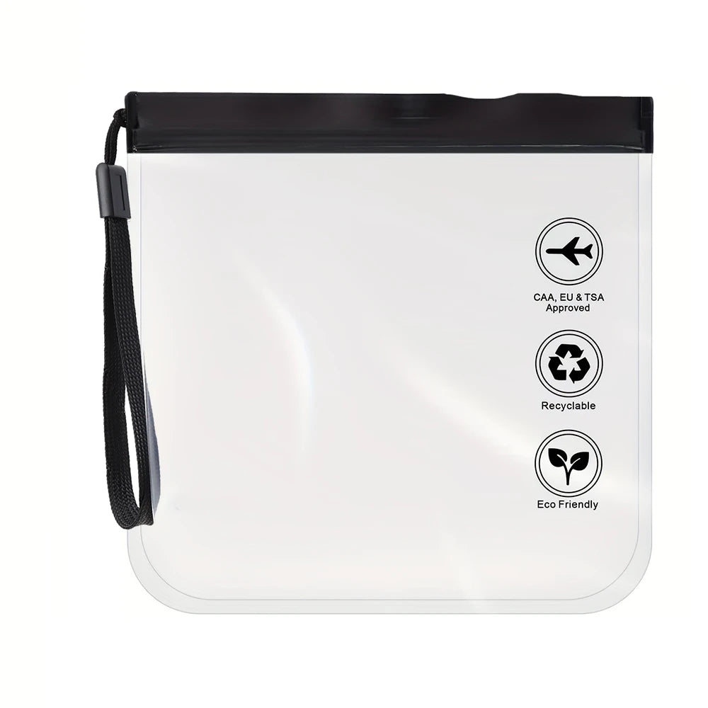 1/4pcs Transparent Travel Use TSA Approved Cosmetic Bags Waterproof Luggage Make Up Liquid Leakproof Resealable EVA Toiletry Bag