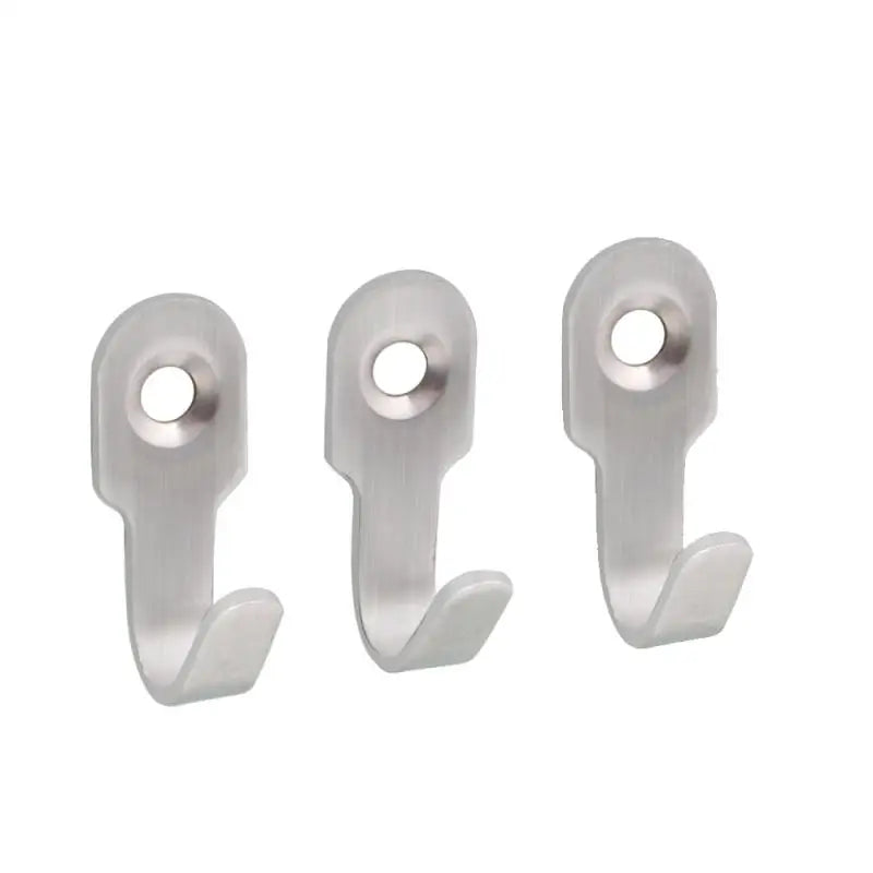 1-10pcs Mini Stainless Steel J-shaped Hook With Screw Items Key Rack Wall Punching Hooks Kitchen Accessories Bathroom Hardware