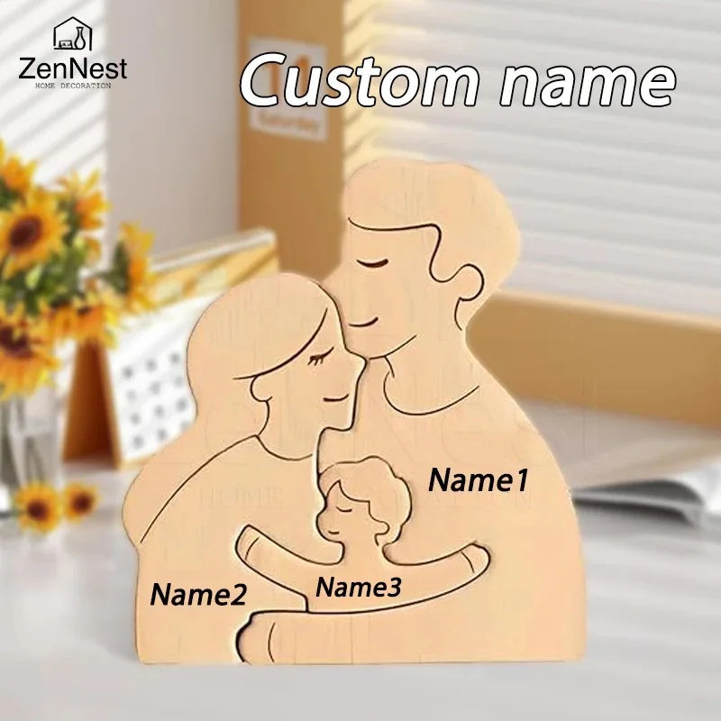Custom Name Wooden Home Decorations, Personalized Home Puzzles, Warm Home Decorations, Mother's Day Father's Day Warm Gifts