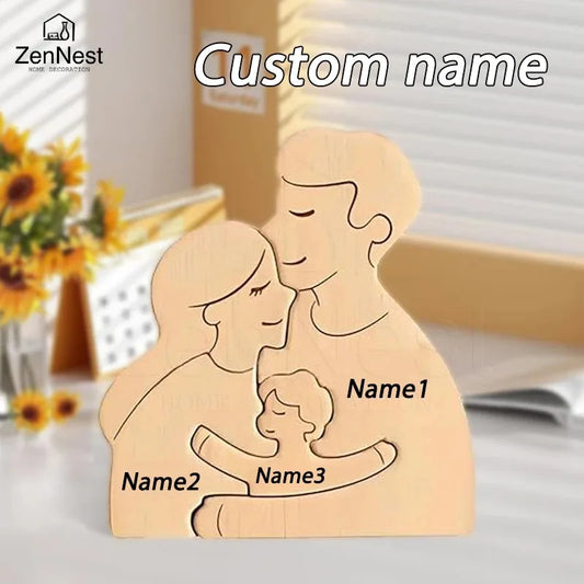 Custom Name Wooden Home Decorations, Personalized Home Puzzles, Warm Home Decorations, Mother's Day Father's Day Warm Gifts