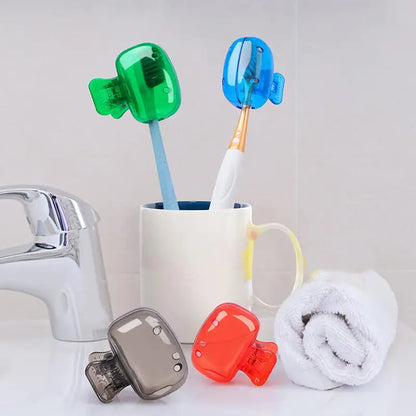5PCS Travel Toothbrush Head Covers Toothbrush Protector Cap Brush Pod Case Protective Portable Plastic Clip For Household Travel