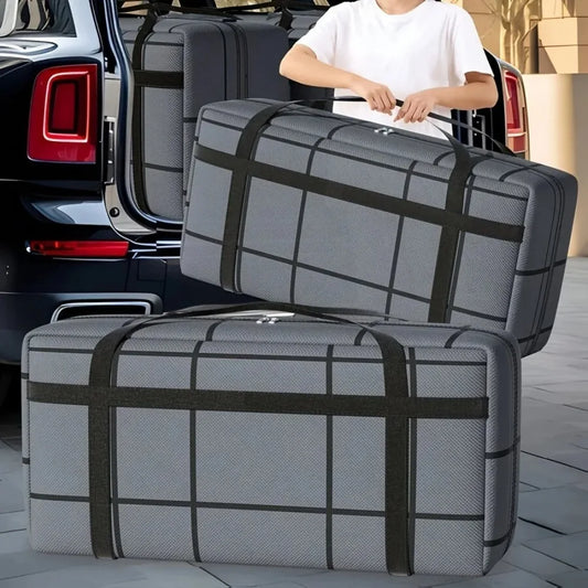 1PC Large Capacity and Super Load-bearing Black Composite Material Storage Bag, Dustproof and Moisture-proof with Zipper