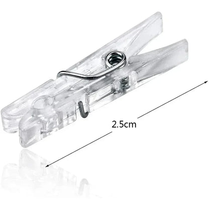 200/50Pc Mini Plastic Clips Transparent Photo Snack Sealing Clip Clothespins DIY Home Party Decoration Fairy Light Hanging Clamp
