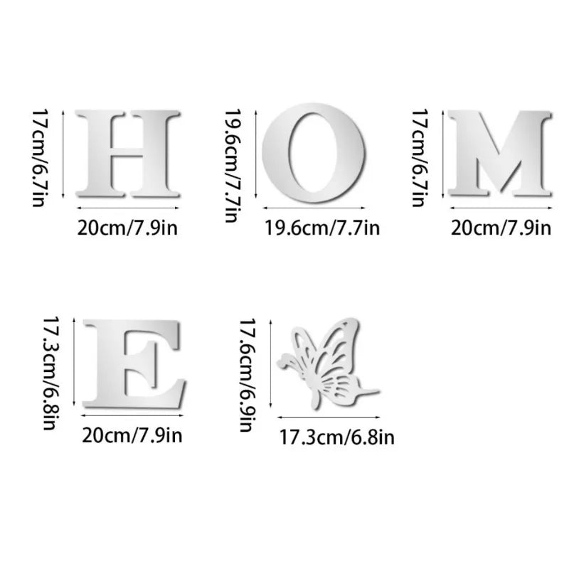 HOME Home Logo 3D Mirror Wall Sticker, Entrance Decoration, Home Decoration