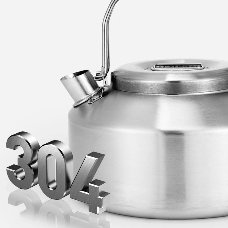 Outdoor Stove Kettle Stainless Steel Kettle Double Handle Stove Camping Tea Pot For Hiking Picnic Barbecue Portable Water Tankle
