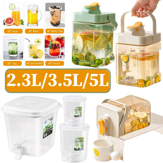 2.3L Beverage Dispenser with Spigot Refrigerator Beverage Liquid Drink Container Water Container for Party Picnic
