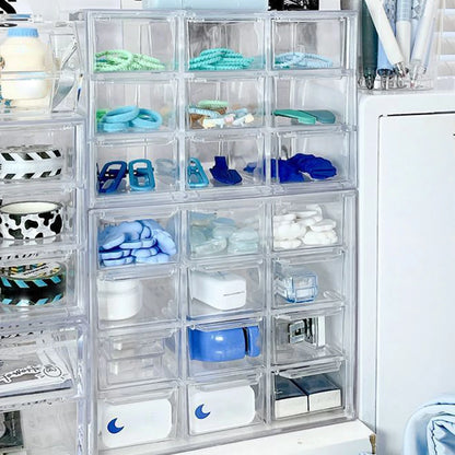 Transparent Compartment Beaded Storage Box Ins Style Large Capacity Acrylic Drawer Diy Handmade Rice Bead Jewelry Display Box