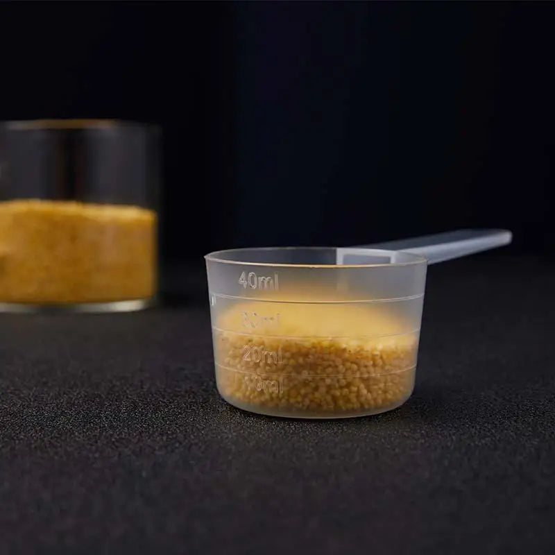 5PCS Transparent PP Plastic Measuring Cup Flat Bottom Graduated Measuring Spoon Baking Tool Graduated Facial Mask Spoon 30-70ml