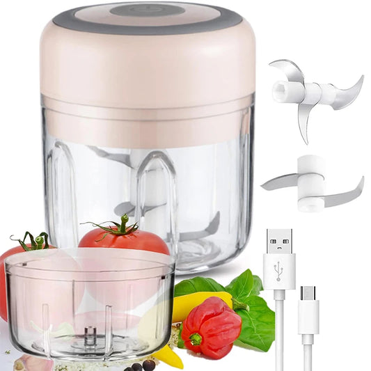 Electric Mini Garlic Mincer USB Vegetable Onion Chopper Portable Small Food Processor for Ginger Chili Vegetables