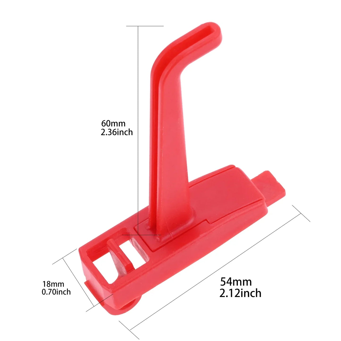 1pc Hole Plate Hook Red Plastic ABS Pegboard Hanger Tool Holder Wall Mounted Display Rack Hardware Storage Garage Organization