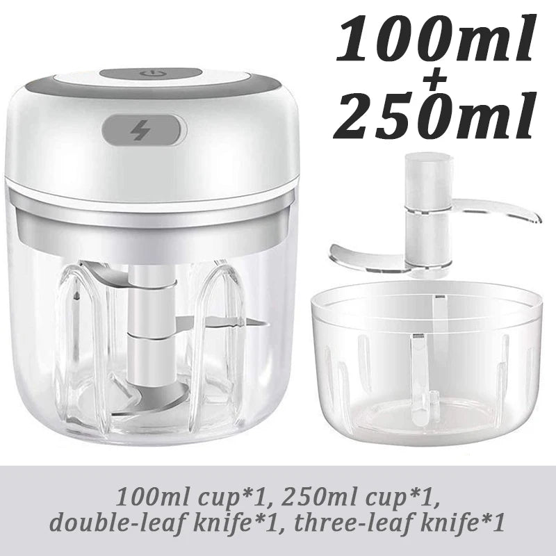Electric Mini Garlic Mincer USB Vegetable Onion Chopper Portable Small Food Processor for Ginger Chili Vegetables