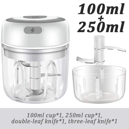 Electric Mini Garlic Mincer USB Vegetable Onion Chopper Portable Small Food Processor for Ginger Chili Vegetables