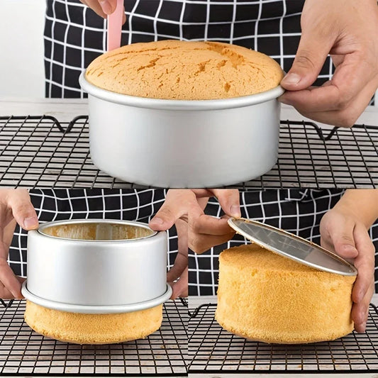 Non-Stick Round Removable Bottom Cake Pan Easy Release High Lift Cake Mold One,Model Chiffon Cake, Wedding, Small Party Baking
