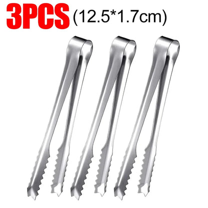 Stainless Steel Ice Tongs Bread Cake Clamps Salad Coffee Sugar Cubes Clips for Restaurant Bar Kitchen Tools Party Serving Tongs