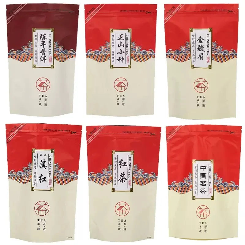 For Dahongpao oolong tea Bag Zipper Bags Chinese JinJunMei Black tea Self Sealing bag Longjing Green tea Packing Bag