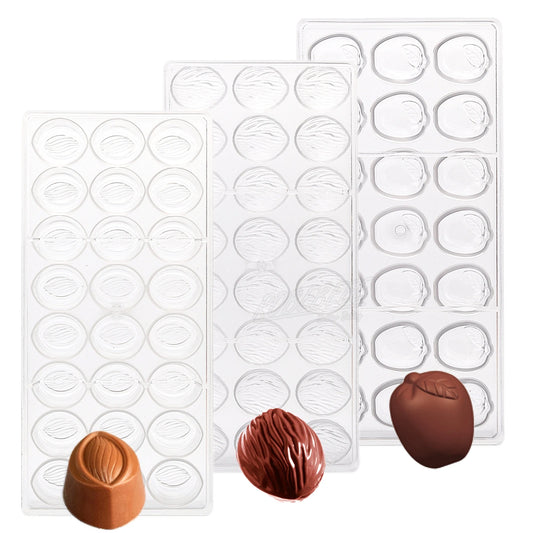 3 Design Almond Walnut Peach Fruit Nut Shape Chocolate Mold Candy Making Tools Ice Cube Molds Sugarcraft Molding DIY Cozinha