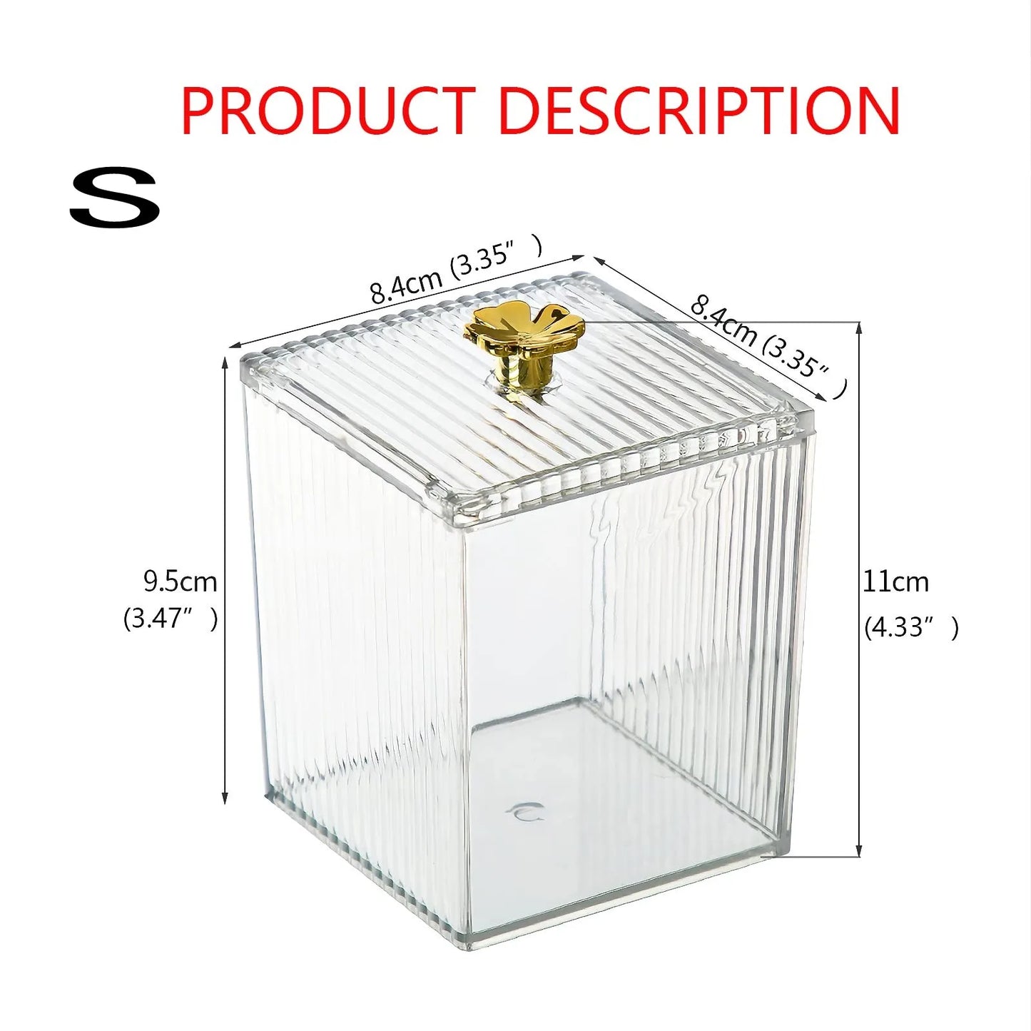 Acrylic Qtip Cotton Swab Holder Bathroom Jars With Lids Apothecary Jar Dispenser For Cotton BallCotton Round Pads, Floss