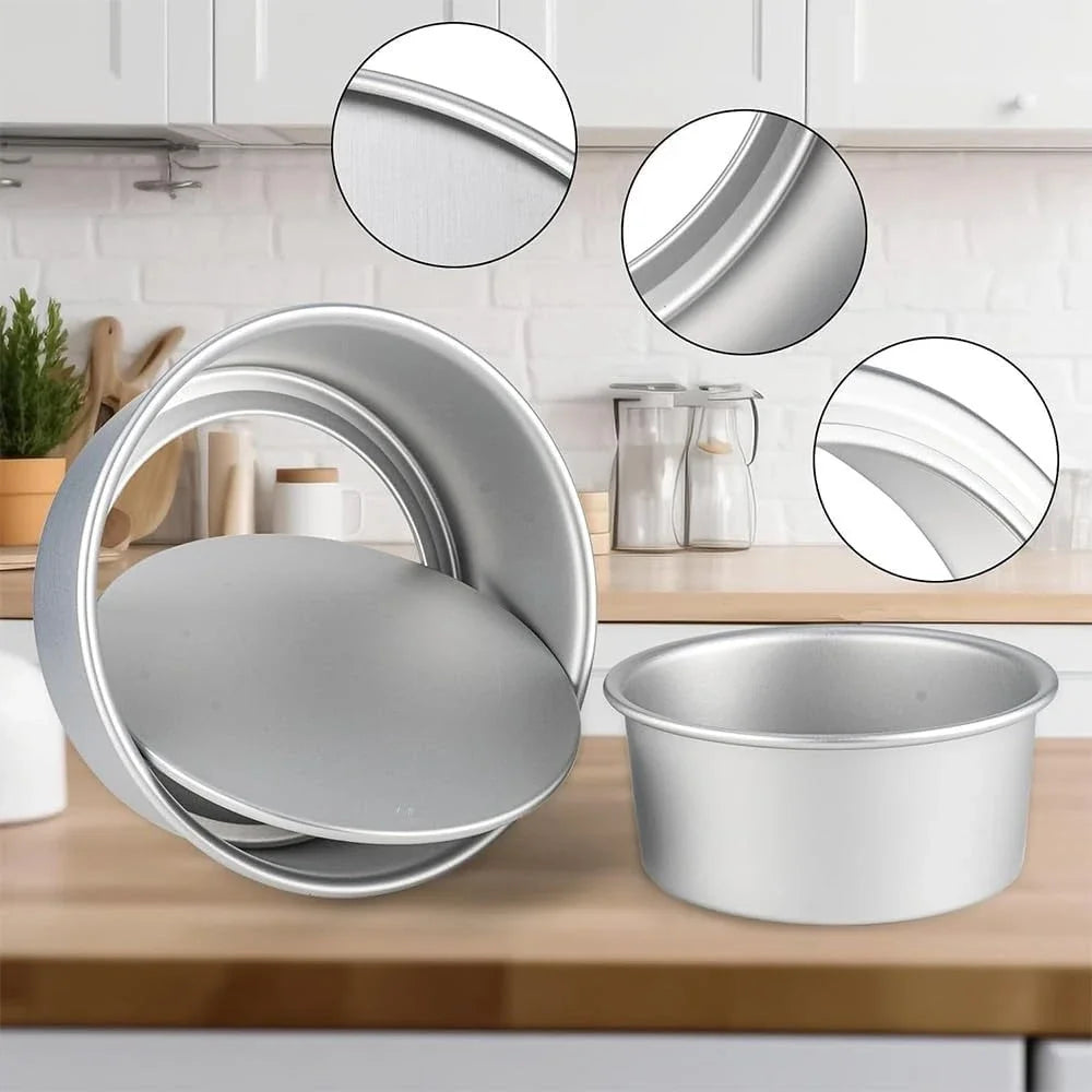 Non-Stick Round Removable Bottom Cake Pan Easy Release High Lift Cake Mold One,Model Chiffon Cake, Wedding, Small Party Baking