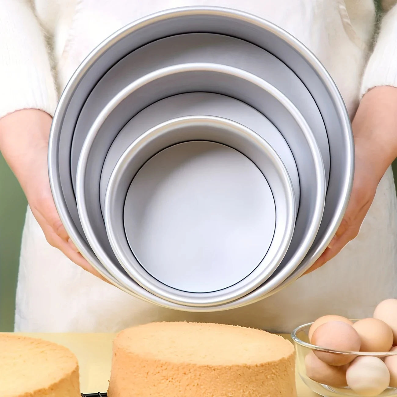 Non-Stick Round Removable Bottom Cake Pan Easy Release High Lift Cake Mold One,Model Chiffon Cake, Wedding, Small Party Baking