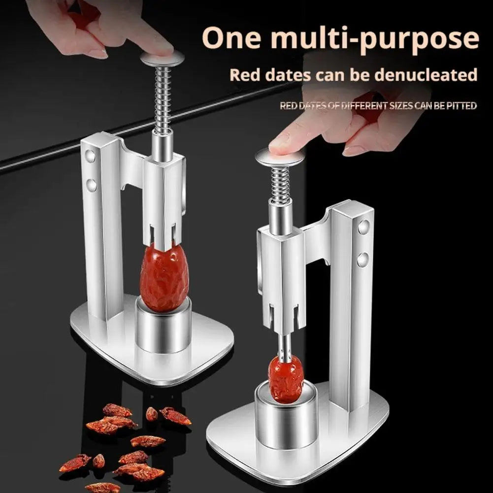 Stainless Steel Red Dates Corer Manual Jujube Pitter Cherry Olive Fruit Core Remover Seed Push Out Tools For Kitchen, Juice Bar