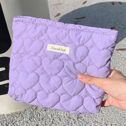 Storage Organizer Floral Puffy Quilted Makeups Bags Flower Printed Cosmetic Pouch Large Travel Cosmetics Bag Makeup Accessory