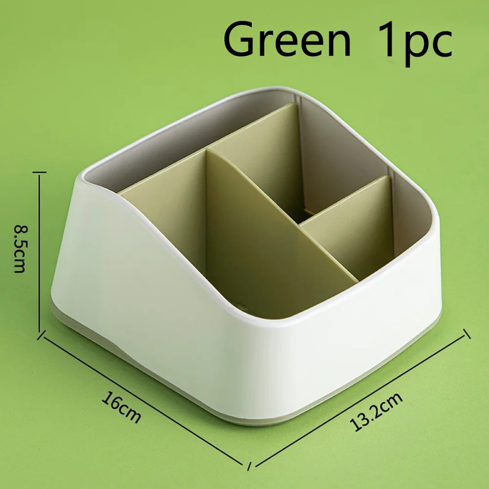 Remote Control Holder 4 Slot Desktop Storage Box Tv Remote Control Phone Trapezoidal Basket Stationery Organizer Case
