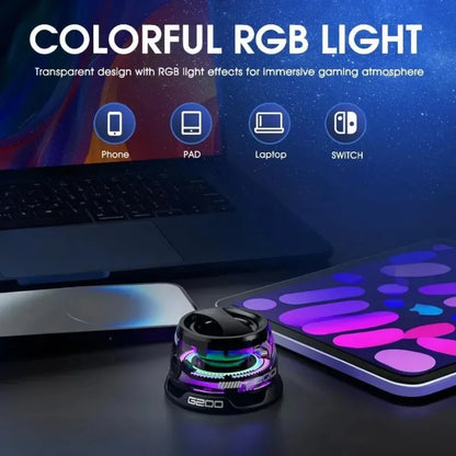 XIKCU Portable Mini Travel Stereo Outdoor Magnetic Bluetooth Speaker Wireless with RGB Color Light and Phone Holder for ios