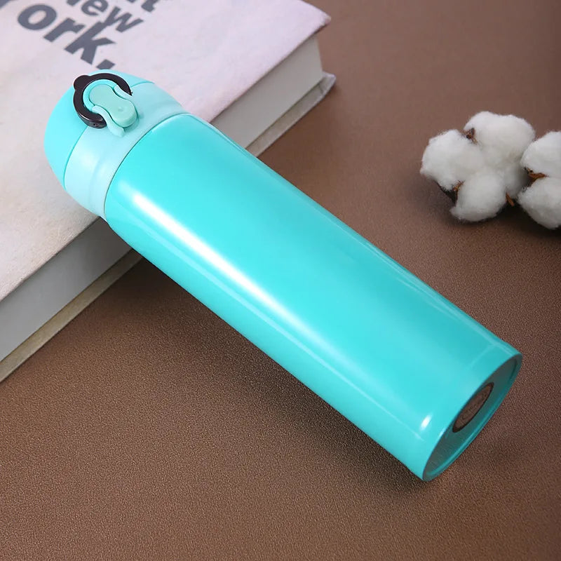 380-500ml solid color 304 stainless steel double-layer bouncing cup, student advertising cup, gift water cup, insulated cup