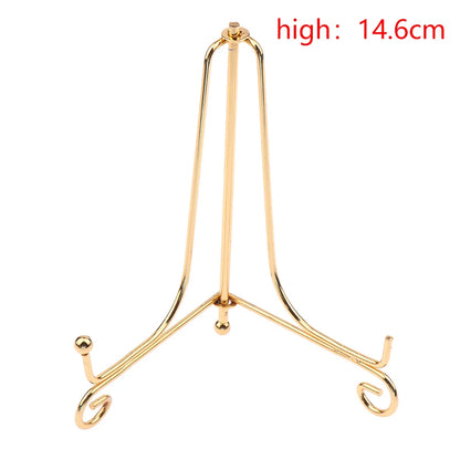 1Pc Craft Gold Bracket Book Holder Metal Bowl Plates Plate Rack Picture Art Frame Pedestal Display Stand Home Decor Supplies