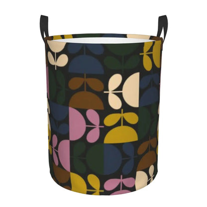 Custom Orla Kiely Multi Stem Flowers Laundry Basket Collapsible Scandinavian Style Toy Clothes Hamper Storage Bin for Kids