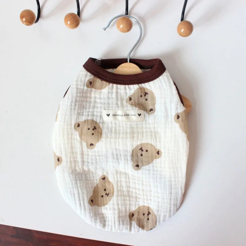 Pet Bear Vest Dog Cat Home Home pajamas Spring Summer Costume for Teddy Bulldog Soft Breathable Home pajamas