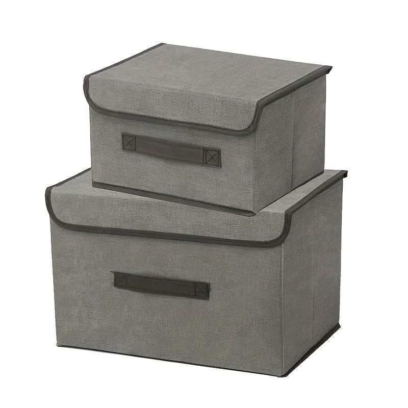 Dust-proof Storage Box Which Can Be Folded And Combined Multi-function Storage Basket For Wardrobe Clothes Book Cosmetics Toys