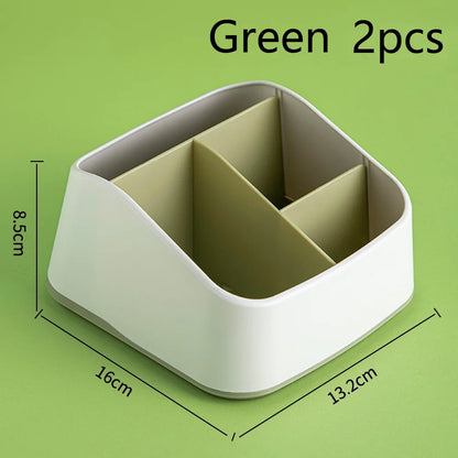 Remote Control Holder 4 Slot Desktop Storage Box Tv Remote Control Phone Trapezoidal Basket Stationery Organizer Case