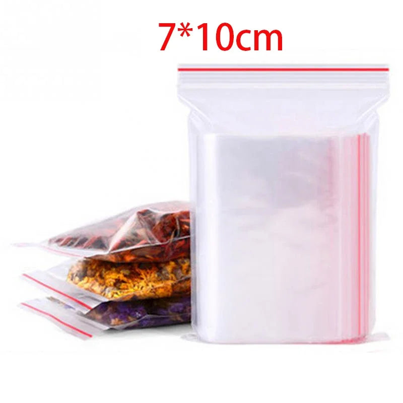 100/300 Pcs Mini Self Sealing Bag Resealable Vacuum Transparent Plastic Sealing Bags Clear Poly Kitchen Food Storage Organize