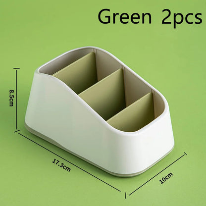 Remote Control Holder 4 Slot Desktop Storage Box Tv Remote Control Phone Trapezoidal Basket Stationery Organizer Case
