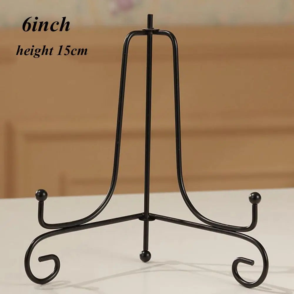 1PC Craft Bracket Book Holder Photo Pedestal Bowl Picture Frame Black Iron Plate Rack Display Stand Easel
